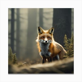 Fox In The Forest 38 Canvas Print