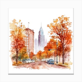 Watercolor Cityscape 4 Canvas Print