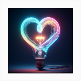 Heart Light Bulb Canvas Print