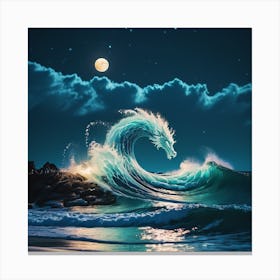 Dragon In The Ocean Canvas Print