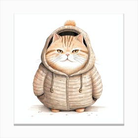 Cat In A Hoodie Canvas Print