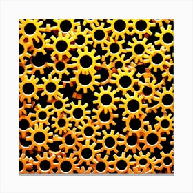Gears On Black Background 7 Canvas Print