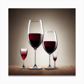 Red Wine Glasses 5 Canvas Print