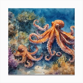 Octopus Ocean Canvas Print