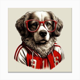 Dog With Glasses 2 Canvas Print