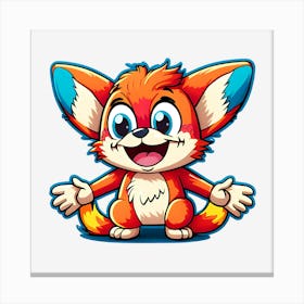 Fox Cartoon Canvas Print