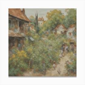 Village In Bloom Canvas Print