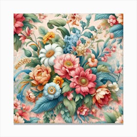 Floral Wallpaper 4 Canvas Print
