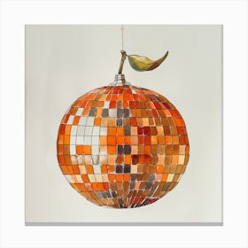 Trendy Orange Disco Ball Poster Canvas Print