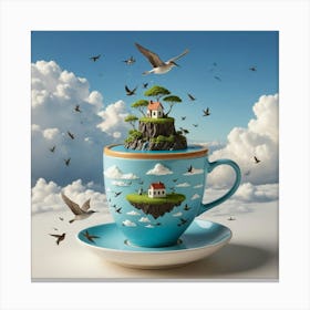 House In A Cup 5 Canvas Print