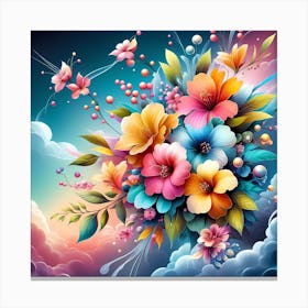 Colorful Flowers In The Sky 1 Canvas Print