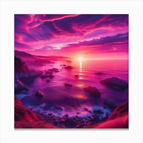 Sunset Over California Canvas Print