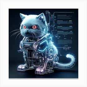 Futuristic Cat Canvas Print