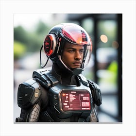 Young Man In A Futuristic Suit 1 Canvas Print