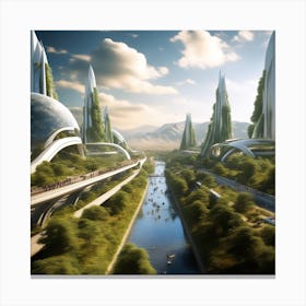 Futuristic City 225 Canvas Print