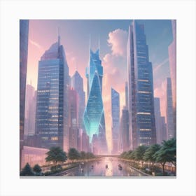 Futuristic Cityscape 59 Canvas Print