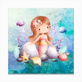 Little Mermaid Violet Canvas Print