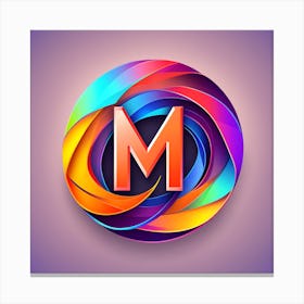 Colorful Letter M Canvas Print