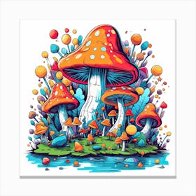 Mushroom Forest 1 Canvas Print