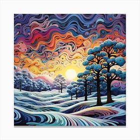 Winter Landscape Painting Canvas Print