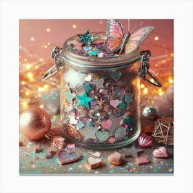 A jar full of sparkly stars Canvas Print
