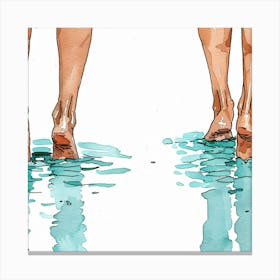 Two Feet In Water Canvas Print