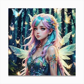 Moonlit Whispers - Fairy Girl In The Forest Canvas Print