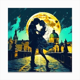 Couple In The Moonlight 1 Canvas Print