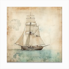 Vintage Sailboat 7 Canvas Print