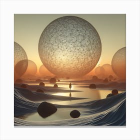 Spheres In The Water Canvas Print