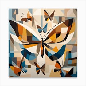 A Cubist Interpretation Of Butterflies In Flight 1 Canvas Print