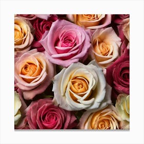 Colorful Roses Background 54 Canvas Print