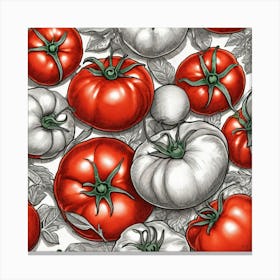 Tomato Pattern 2 Canvas Print