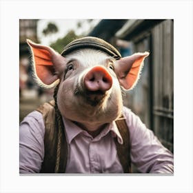 Portrait Of A Pig 1 Canvas Print