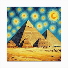 Pyramids At Night Canvas Print