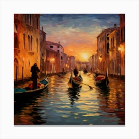 Venice At Sunset 7 Canvas Print