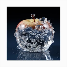Apple In The Ice Canvas Print