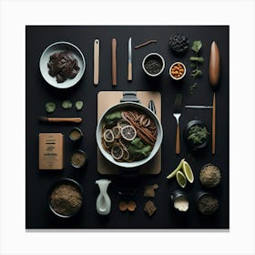 Barbecue Props Knolling Layout (98) Canvas Print