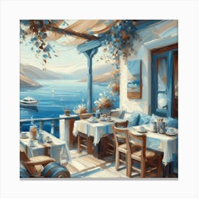 Greece Restaurant Canvas Print