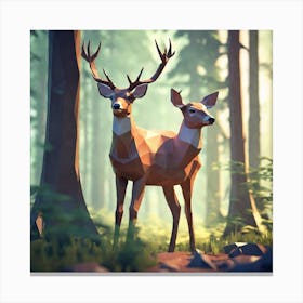 Deer In The Forest 79 Canvas Print