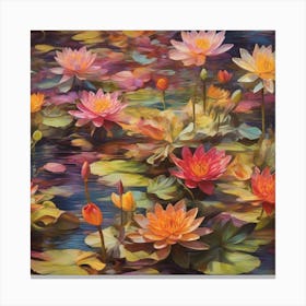 Water lilys meadow 1 Canvas Print