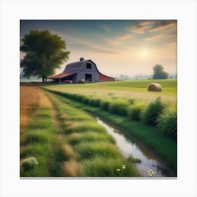 Peaceful Farm Meadow Landscape (48) Canvas Print