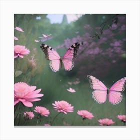 Pink Butterflies 3 Canvas Print