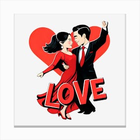 Love Couple Dance Canvas Print