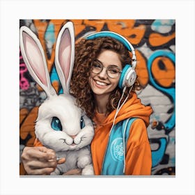 448917 Female Programmer With A Big Smile, White Rabbit E Xl 1024 V1 0 2 Canvas Print