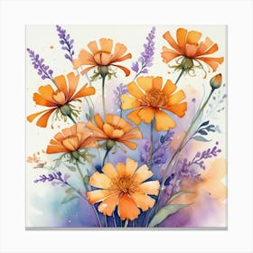 Watercolor Flowers Canvas Print