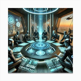 A Sci Fi Depiction Of Harmony Operatives As Expert Negotiators Canvas Print