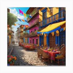 Colorful Street Scene Canvas Print