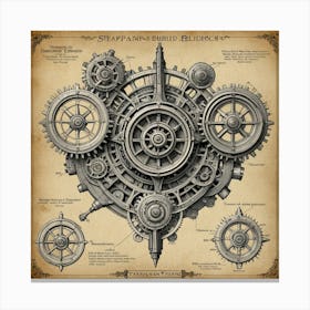 Steampunk Gears 1 Canvas Print