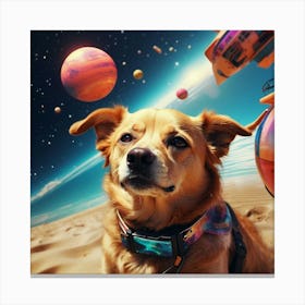 Dog In Space 1 Canvas Print